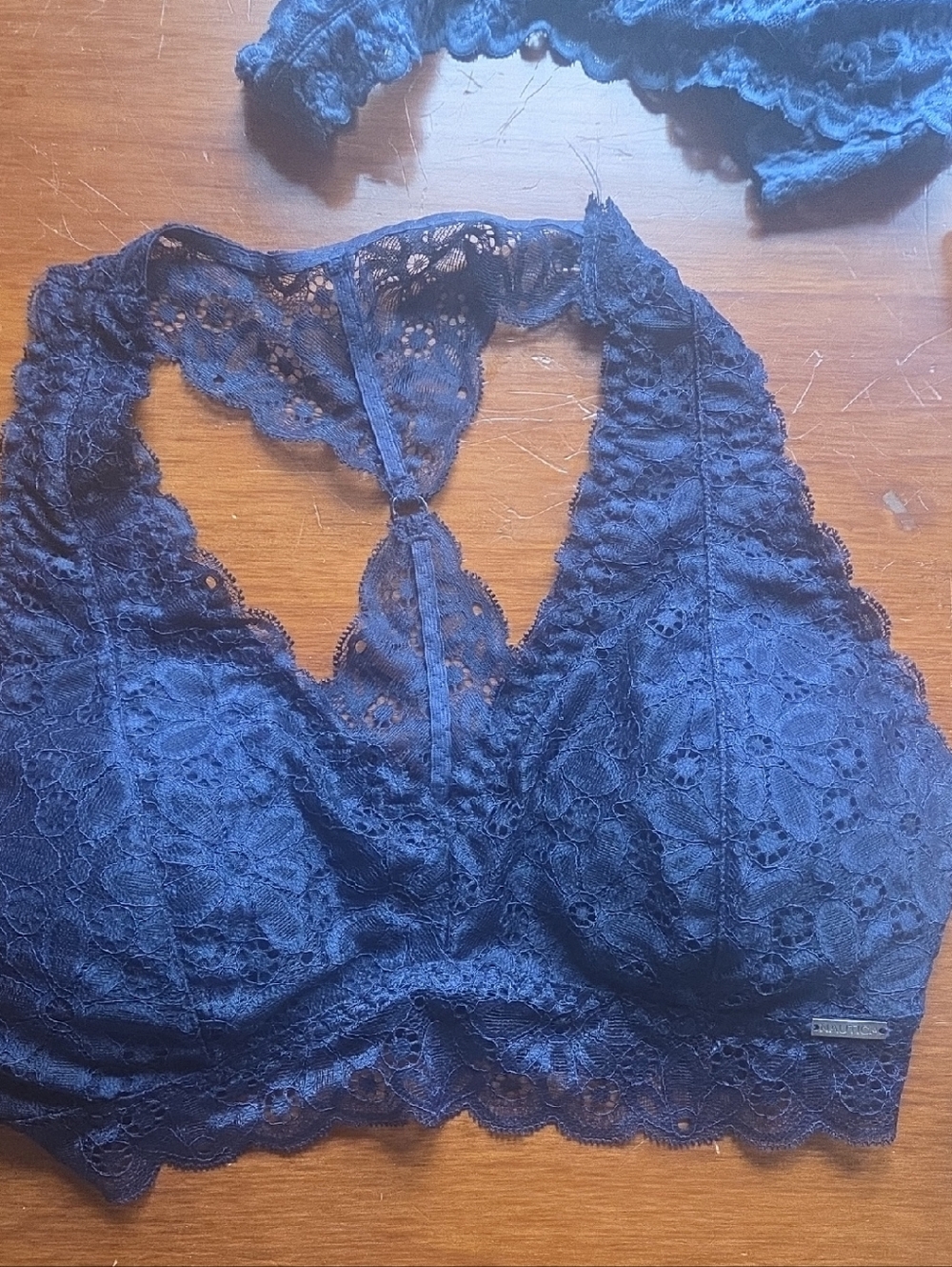 Nautica Navy Lace Halter Bralette